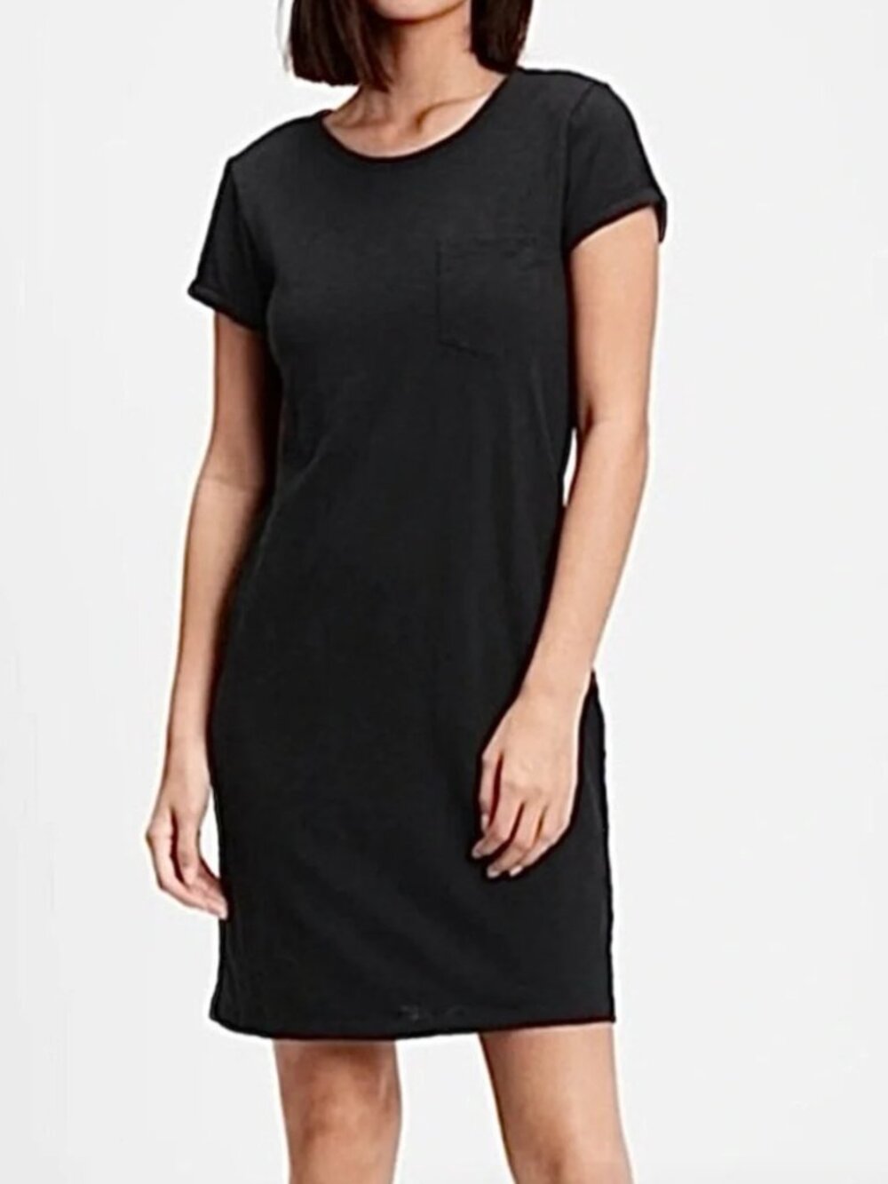 Gap Black Bust Pocket Crewneck Short Sleeve Mini T-Shirt Dress M
